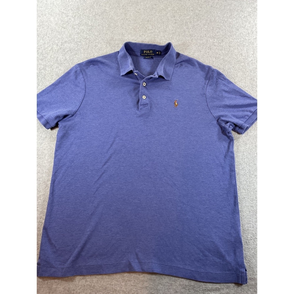 Polo Ralph Lauren Mens Classic Fit Polo Shirt Purple Blue Heather Size M #676